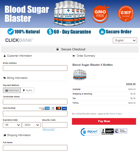 Blood Sugar Blaster Order Page